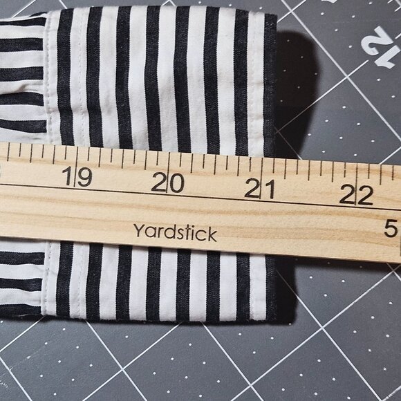 Lauren Ralph Lauren Black & White Striped Long Sleeve Cotton Button-Up Shirt Wit - Picture 9 of 16